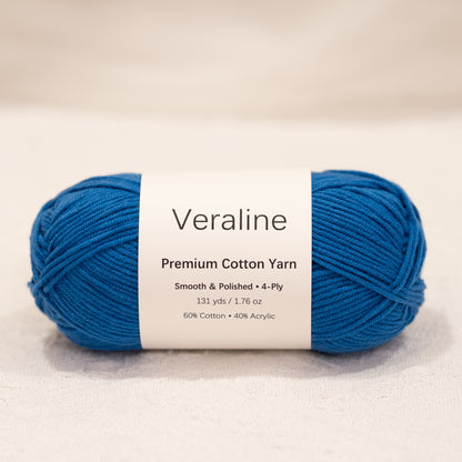 Navy Ink Blue, dark blue cotton acrylic 4 ply fine weight yarn