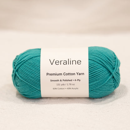 Tropical Jade, bright green cotton acrylic 4 ply fine weight yarn