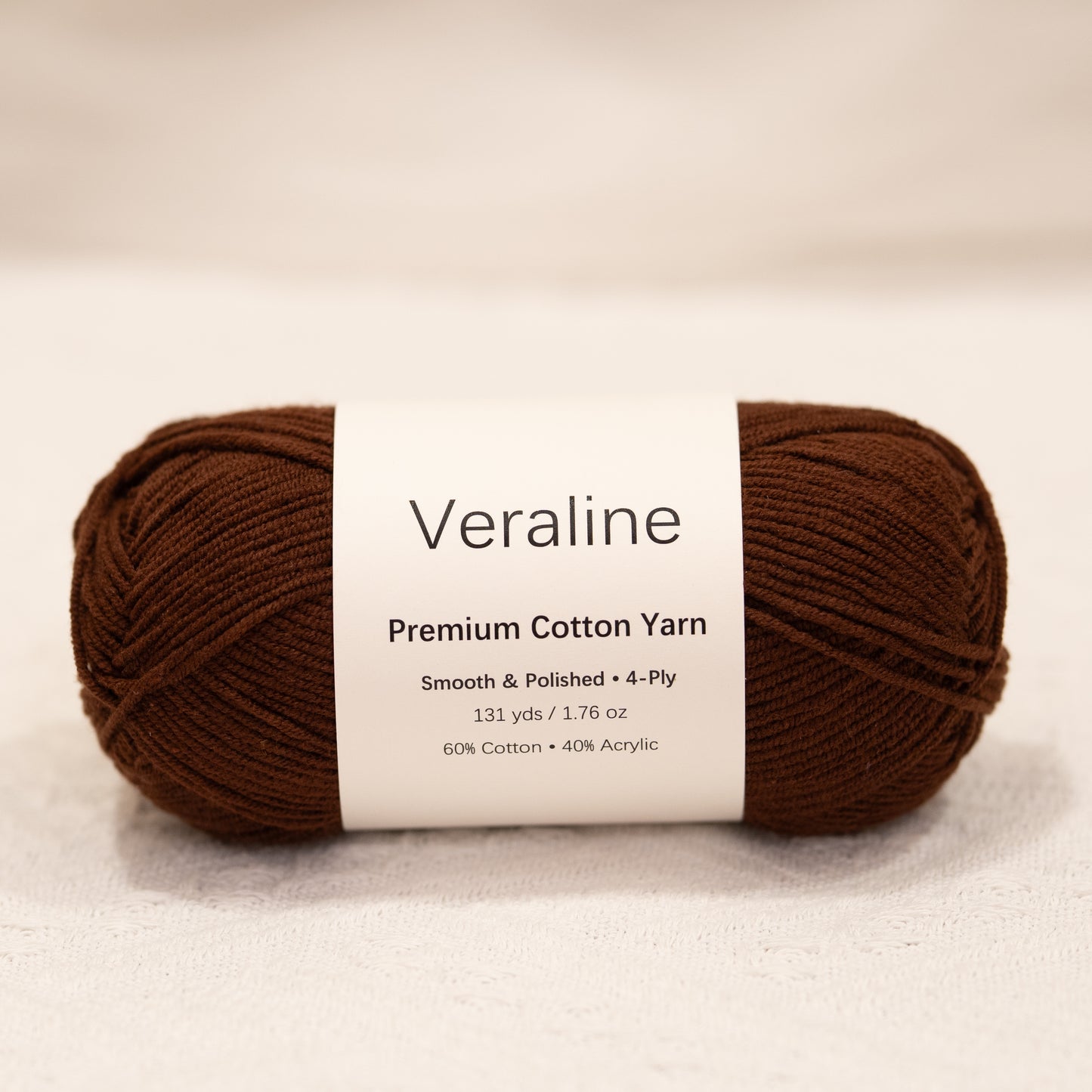 Chestnut Brown, warm brown cotton acrylic 4 ply fine weight yarn