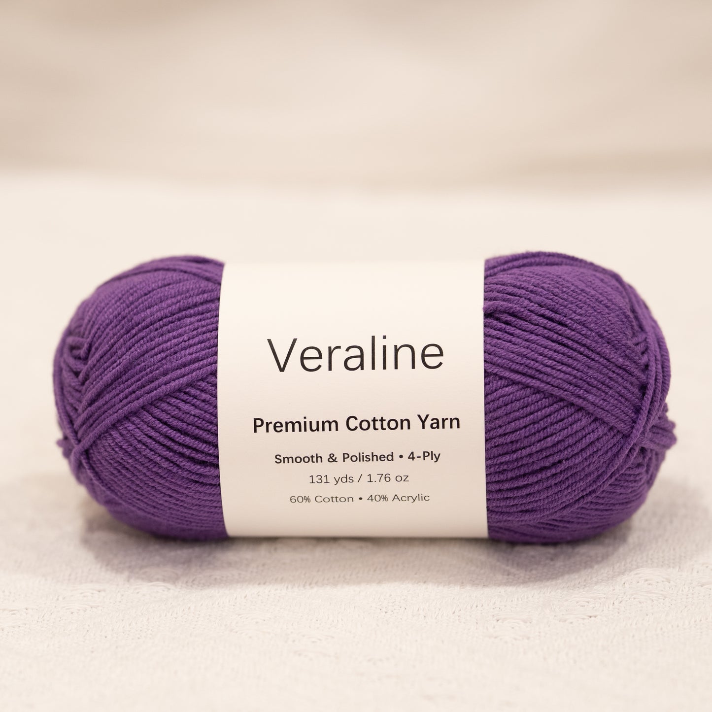 Royal Violet, rich purple cotton acrylic 4 ply fine weight yarn