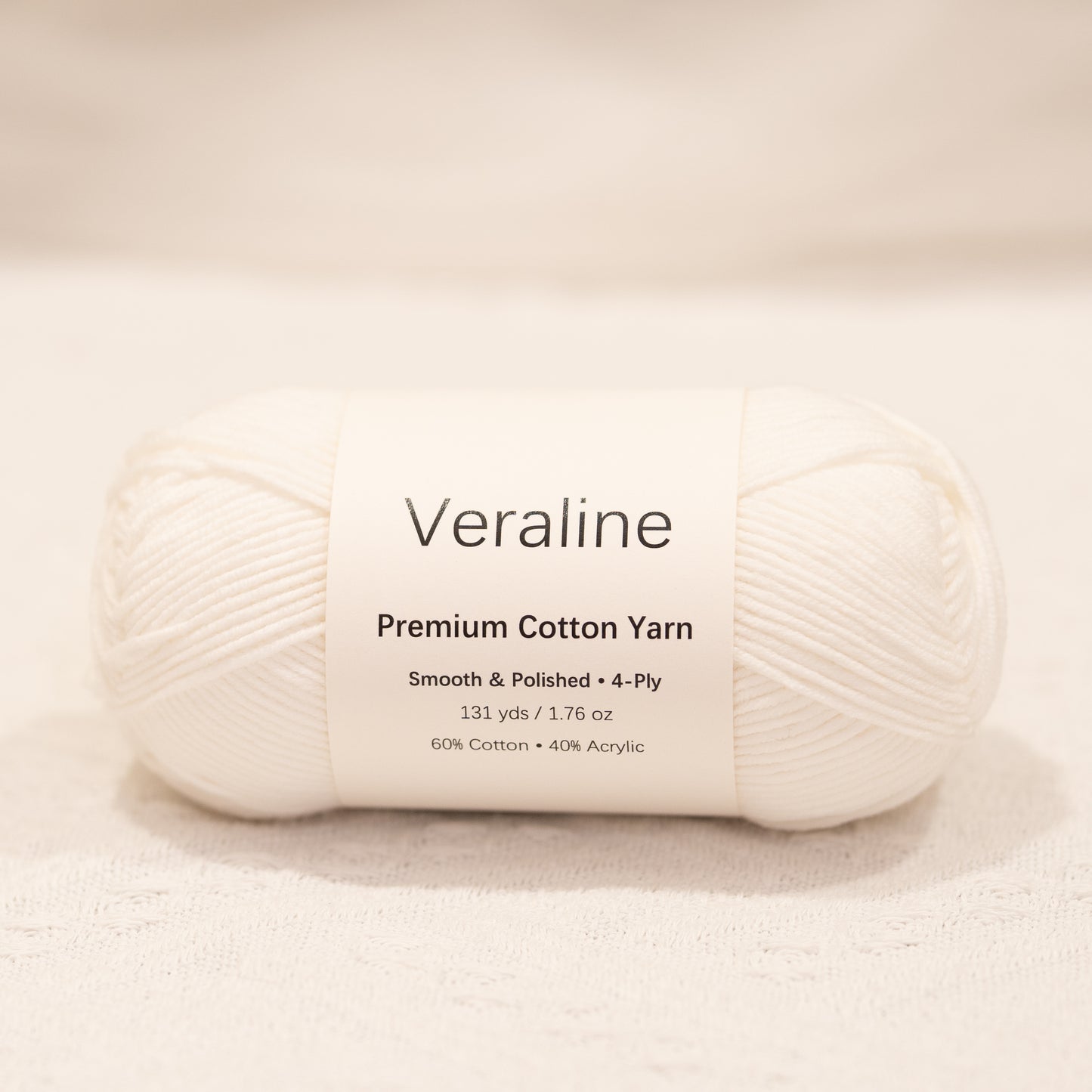 Pure Snow White, pure white cotton acrylic 4 ply fine weight yarn