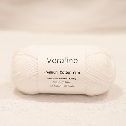 Pure Snow White, pure white cotton acrylic 4 ply fine weight yarn