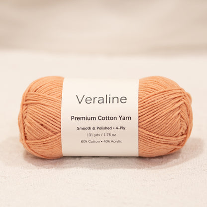 Papaya Sorbet, soft orange cotton acrylic 4 ply fine weight yarn