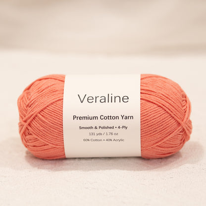 Coral Cream Pink, light pink cotton acrylic 4 ply fine weight yarn