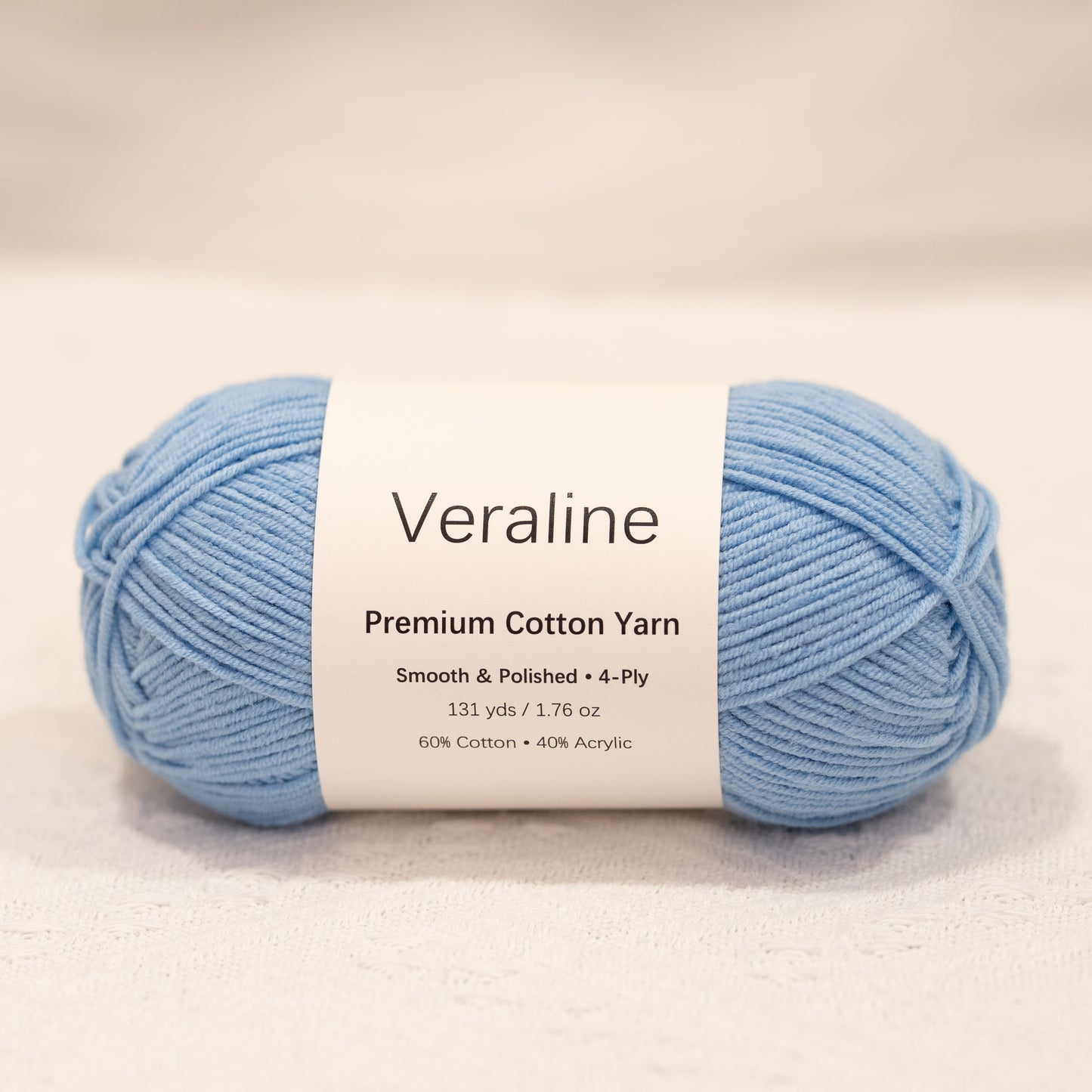 Clear Sky Blue, light blue cotton acrylic 4 ply fine weight yarn