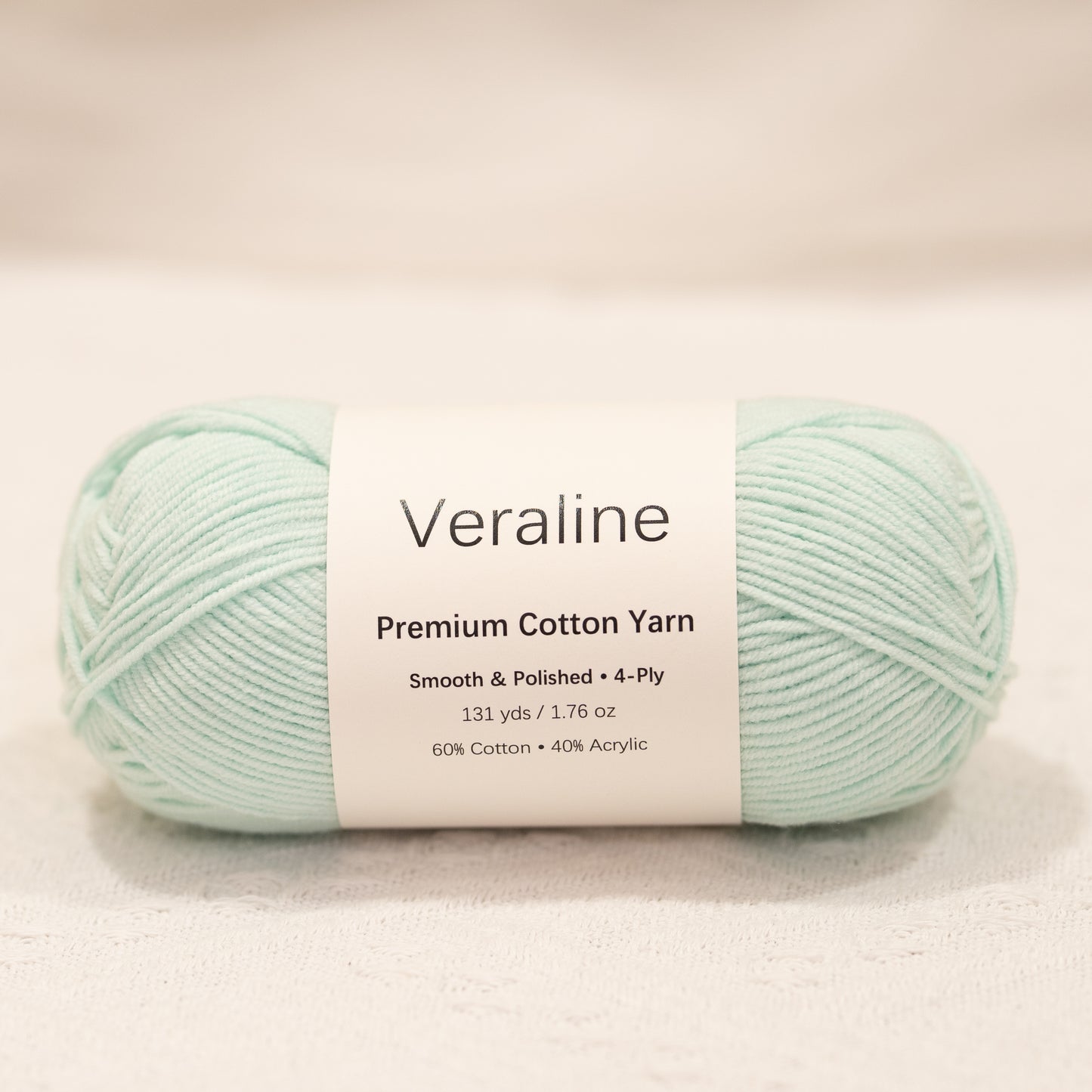 Dew Mint Green, pale green cotton acrylic 4 ply fine weight yarn