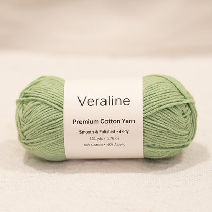 Apple Green, bright green cotton acrylic 4 ply fine weight yarn
