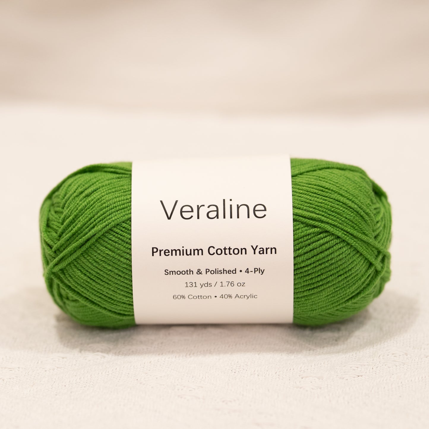 Meadow Grass Green, rich green cotton acrylic 4 ply fine weight yarn