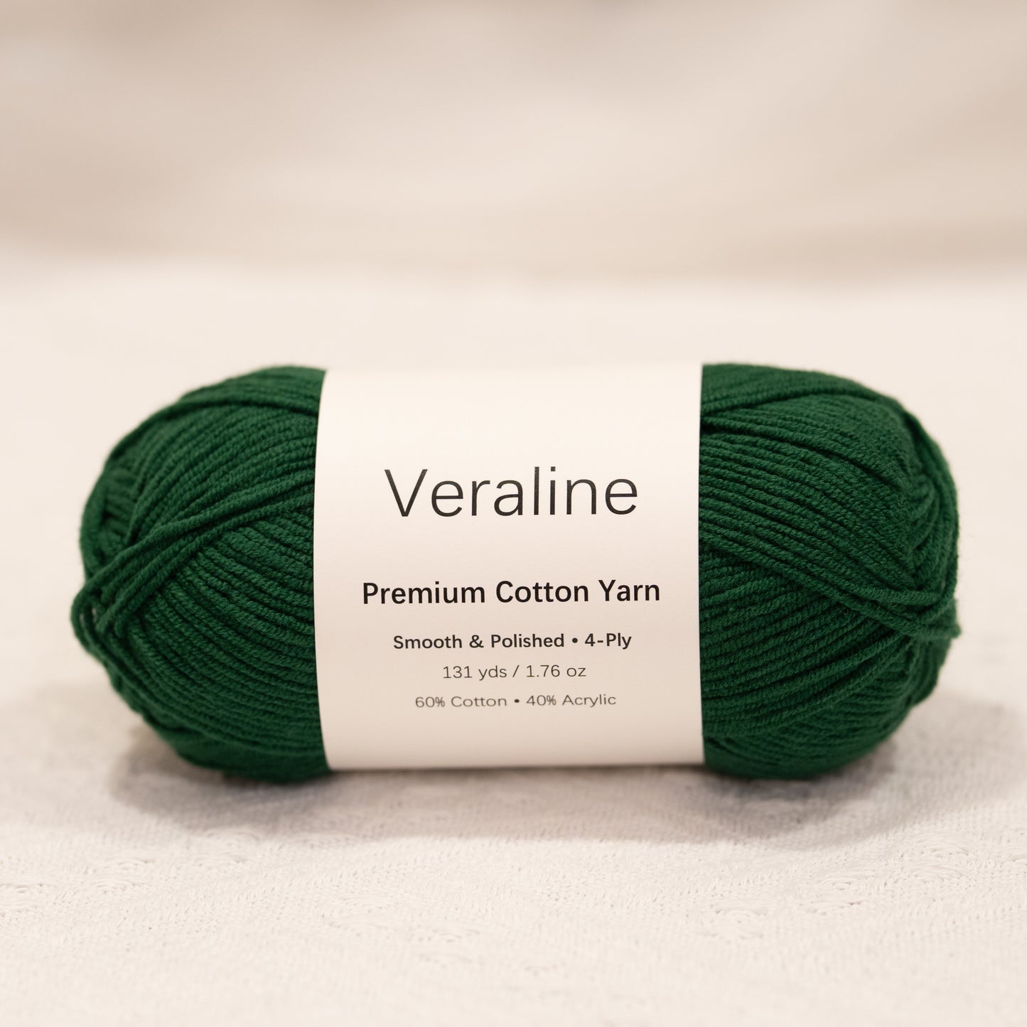 Forest Grove, deep green cotton acrylic 4 ply fine weight yarn