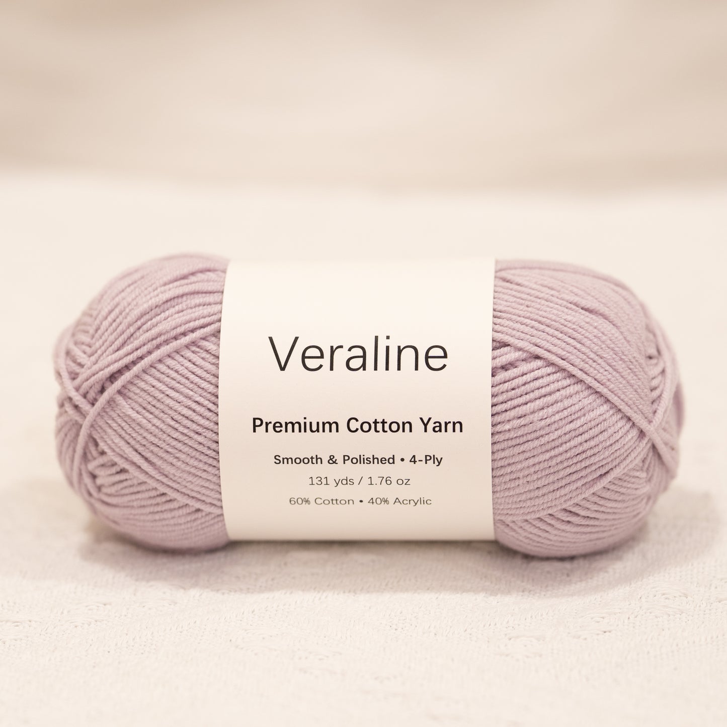Lilac Mist, soft purple cotton acrylic 4 ply fine weight yarn