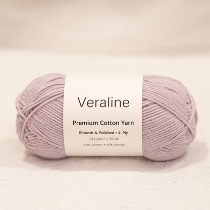 Lilac Mist, soft purple cotton acrylic 4 ply fine weight yarn