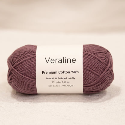Grape Wine Purple, deep purple cotton acrylic 4 ply fine weight yarn