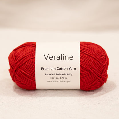 Warm Cinnamon Red, warm red cotton acrylic 4 ply fine weight yarn
