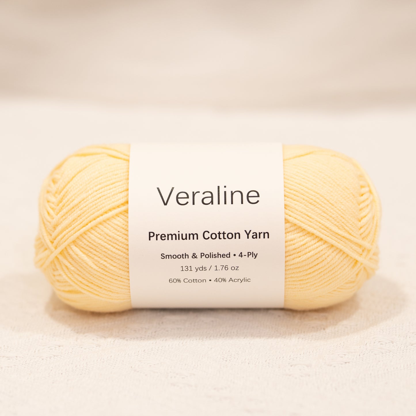 Champagne Cream, pale cream cotton acrylic 4 ply fine weight yarn
