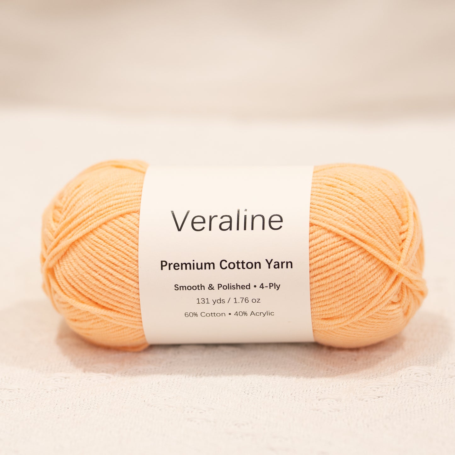 Peach Glaze, soft orange cotton acrylic 4 ply fine weight yarn