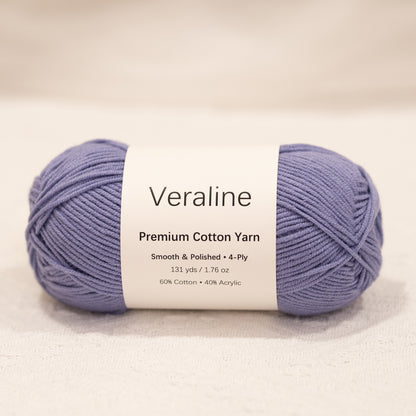 Periwinkle Blue, light blue cotton acrylic 4 ply fine weight yarn