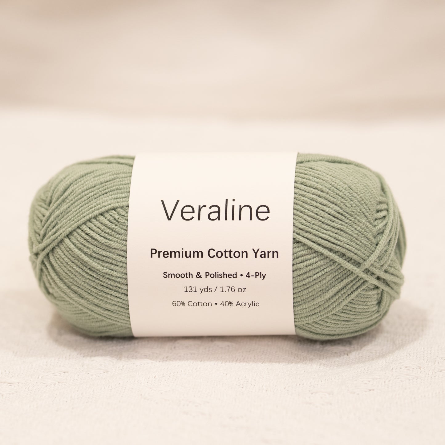 Sage Whisper, pale green cotton acrylic 4 ply fine weight yarn