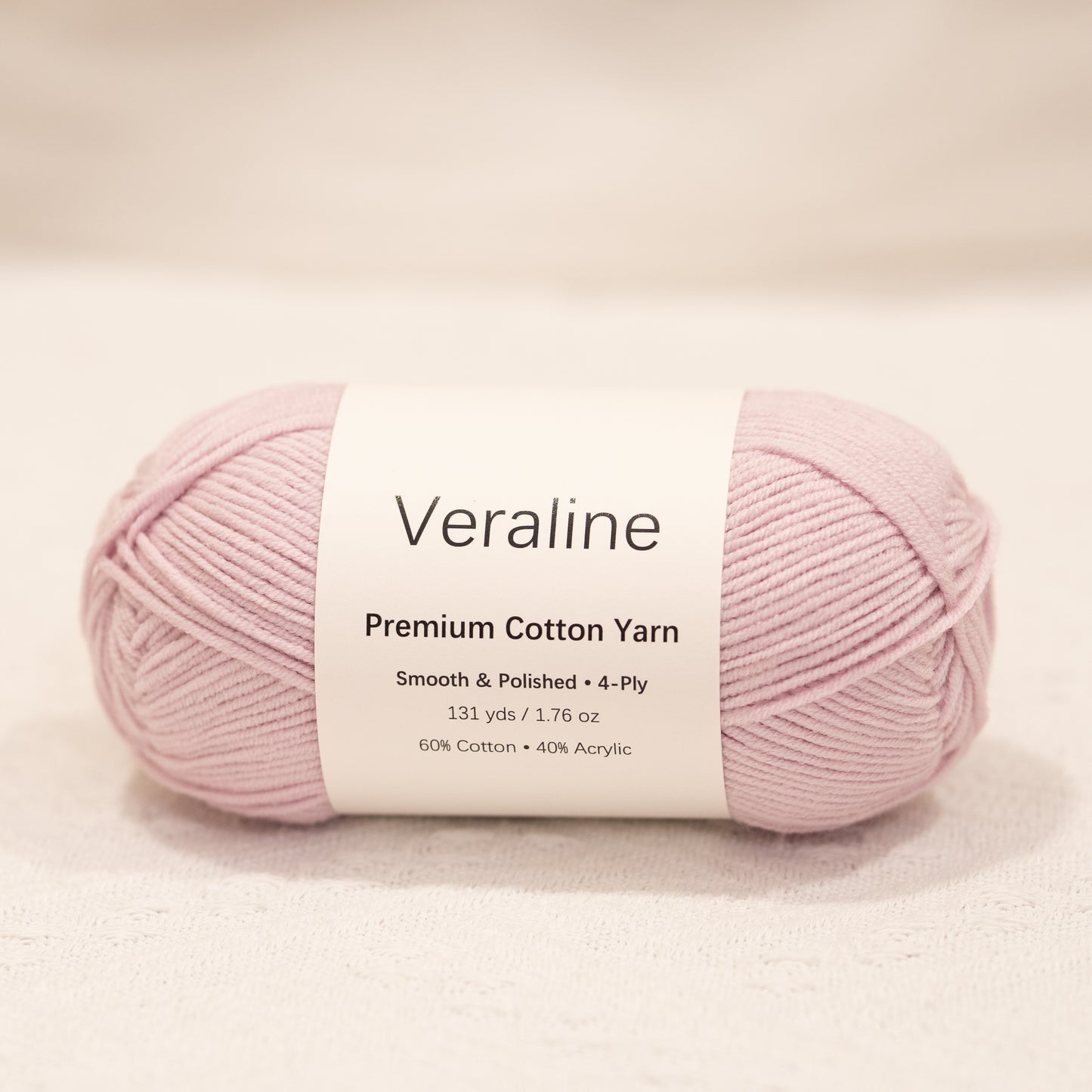 Dusty Petal, muted pink cotton acrylic 4 ply fine weight yarn