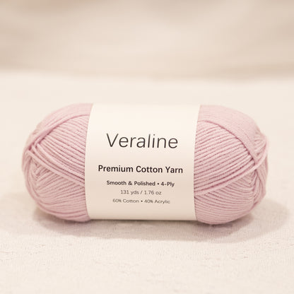 Dusty Petal, muted pink cotton acrylic 4 ply fine weight yarn