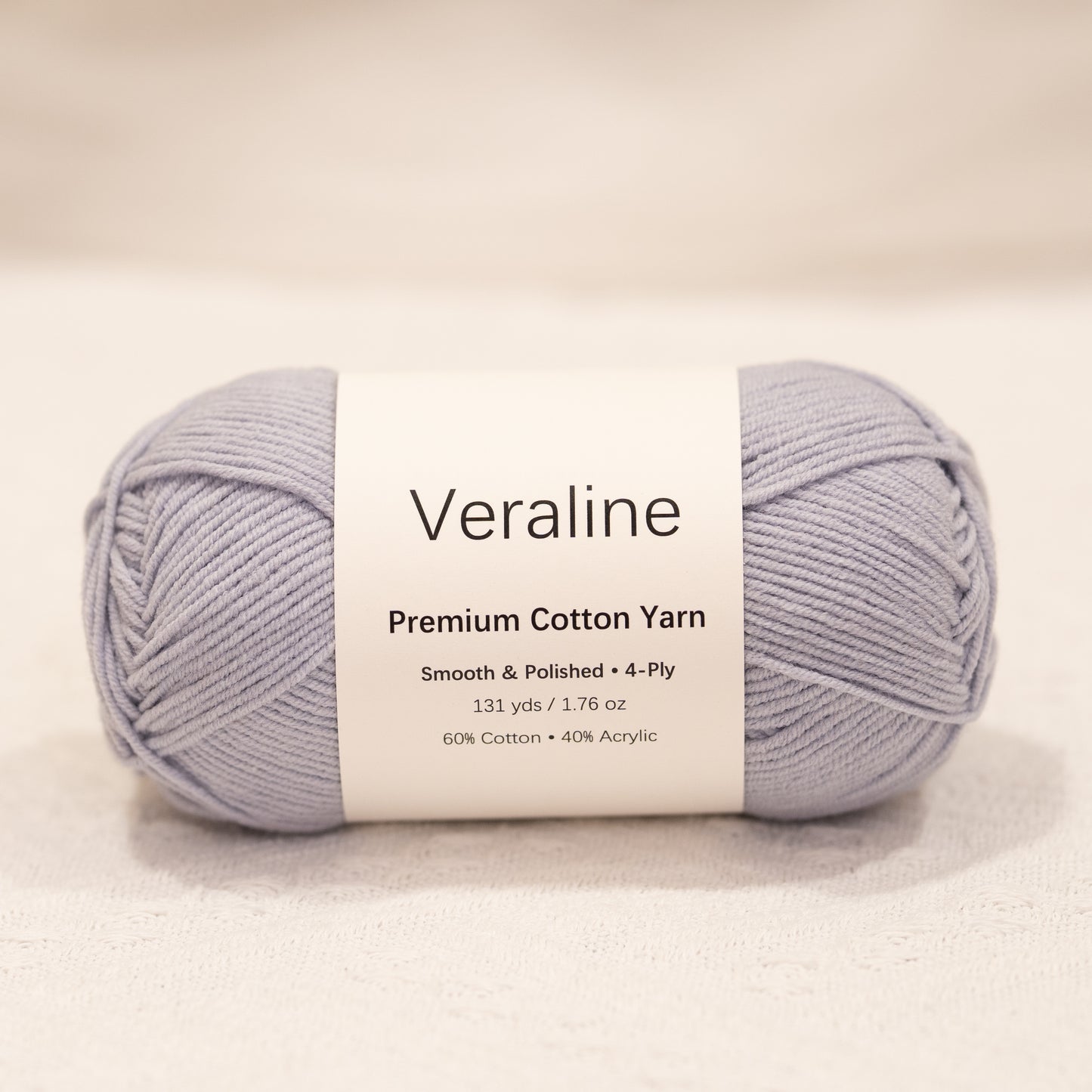 Lavender Milk, pale purple cotton acrylic 4 ply fine weight yarn