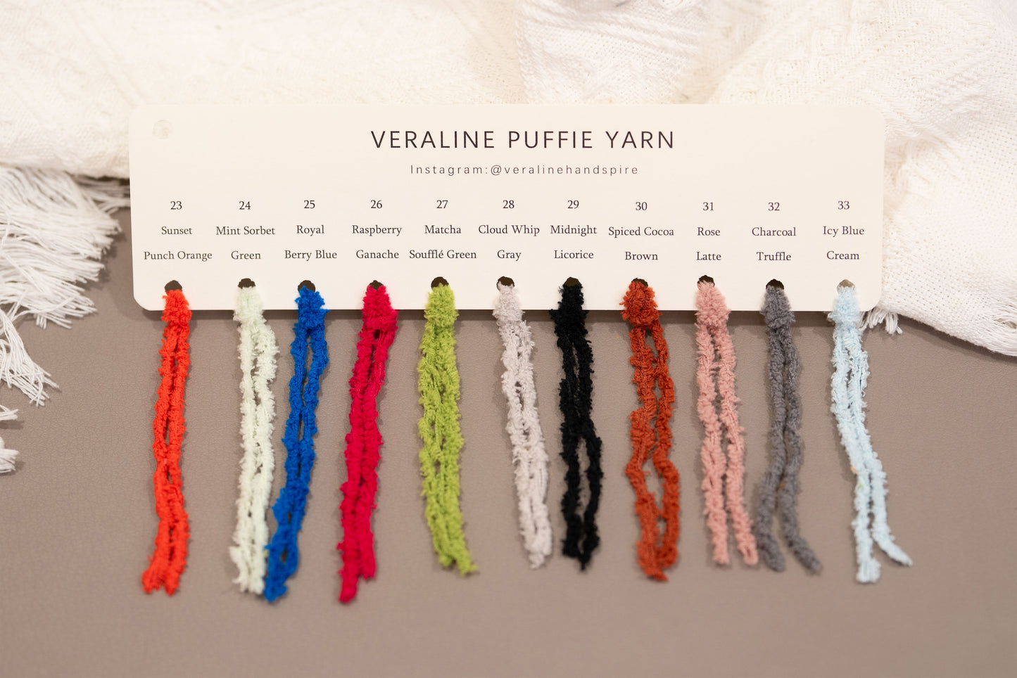 Puffie Yarn Color Card