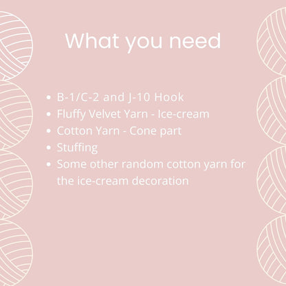 Fluffy Ice Cream Cone Pattern