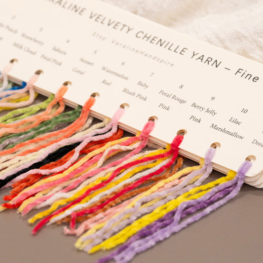 Velvety Chenille Yarn Color Card
