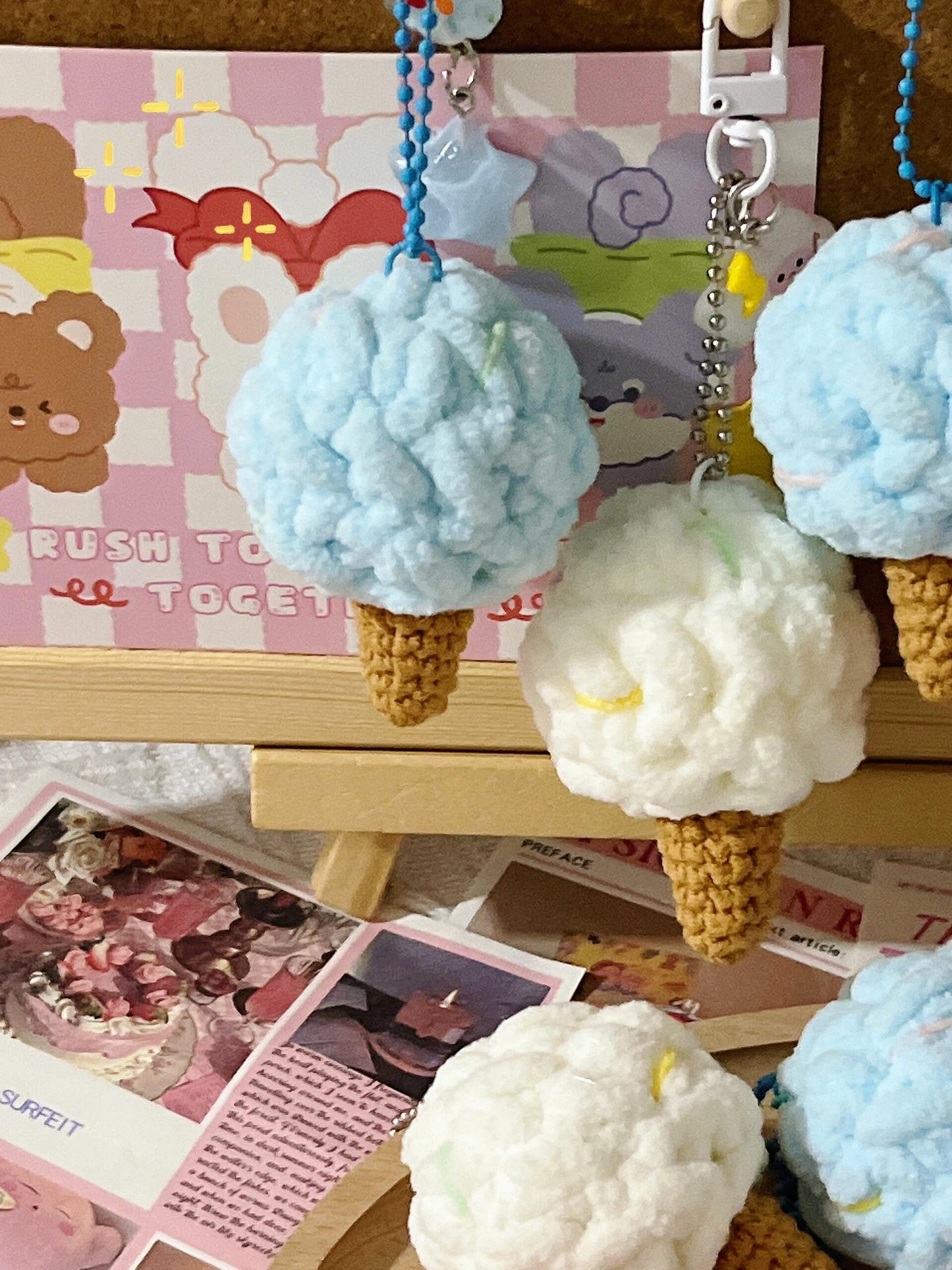 Fluffy Ice Cream Cone Pattern