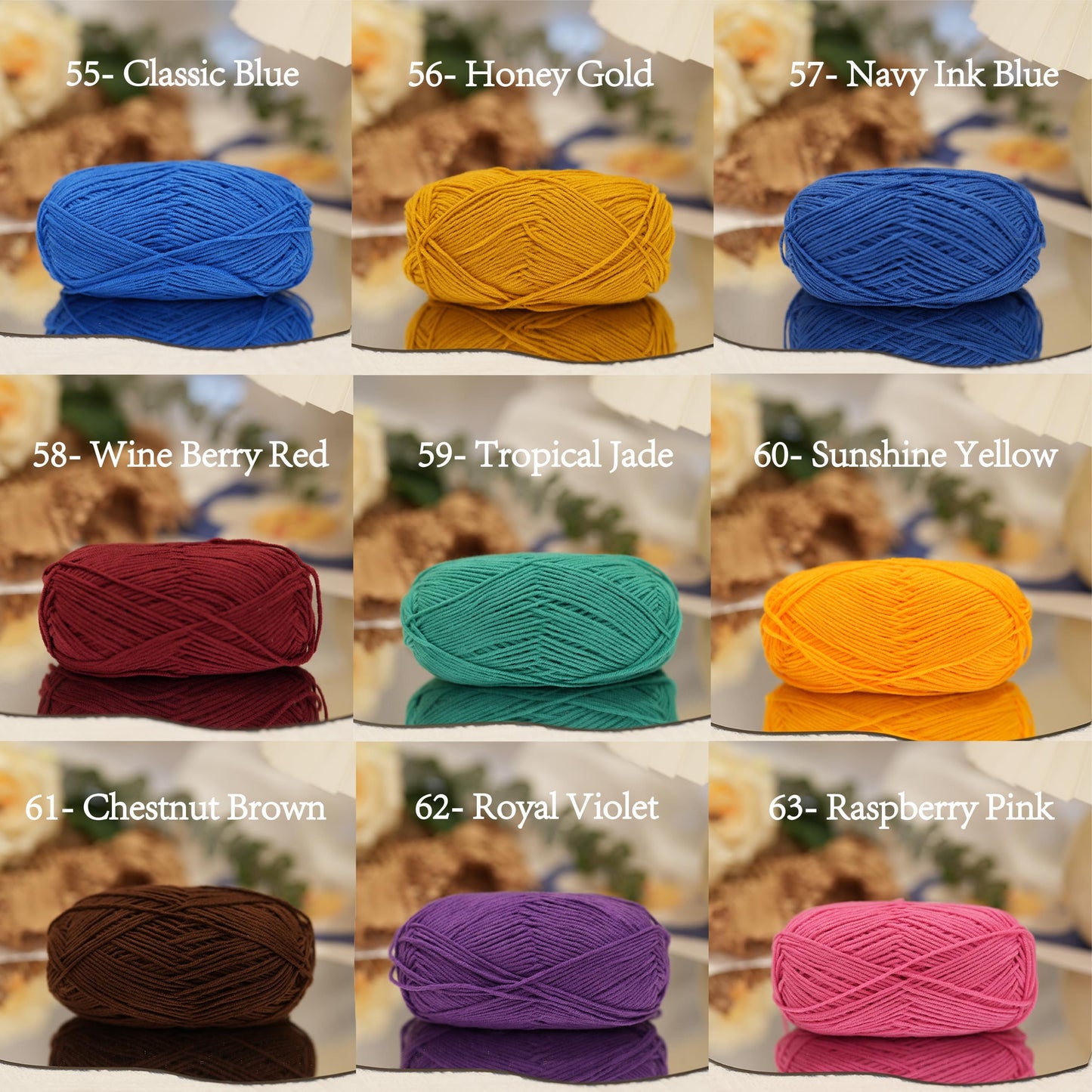 Premium Cotton Acrylic Yarn (4-Ply)